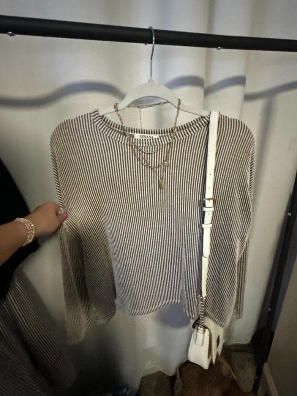 Brown Striped Top